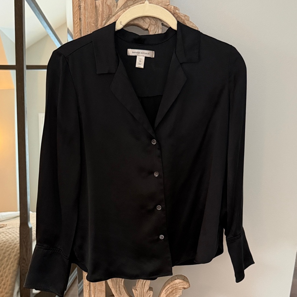 Banana Republic Black Silk Blouse